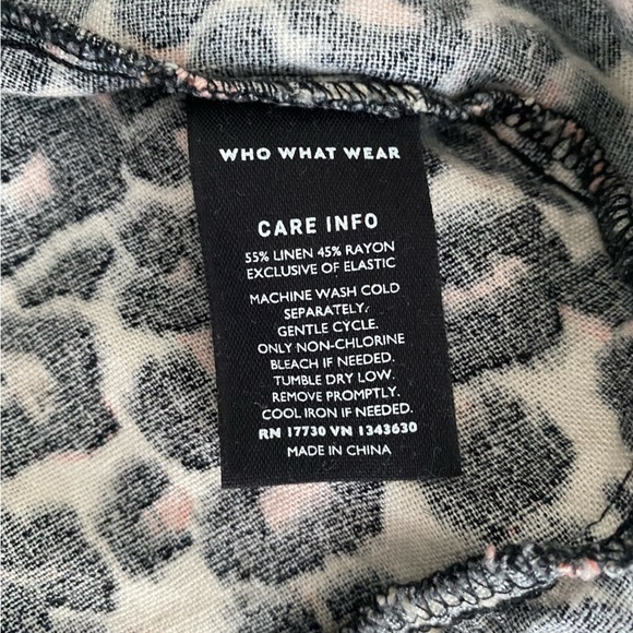 Women’s Cheetah Print Mini Dress Puff Sleeves - Who What Wear Black/Brown XXL - Picture 5 of 6